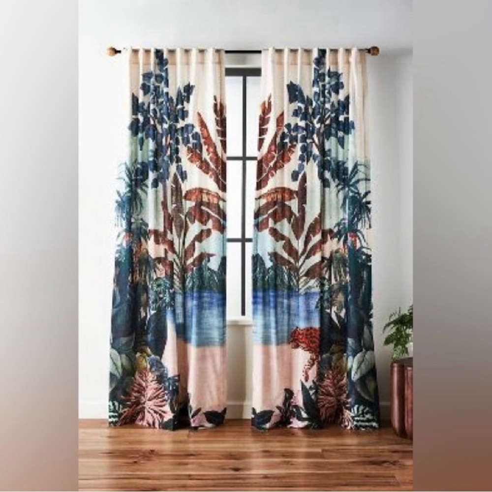 Pair - Anthropologie Tessarae Mural Curtains Drapes